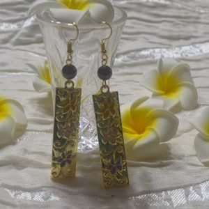 Polynesian Style Hamilton Gold Earrings with Pearl